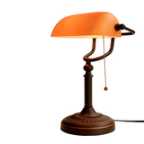 AmberGlow Vintage Matte Orange Glass Table Lamp