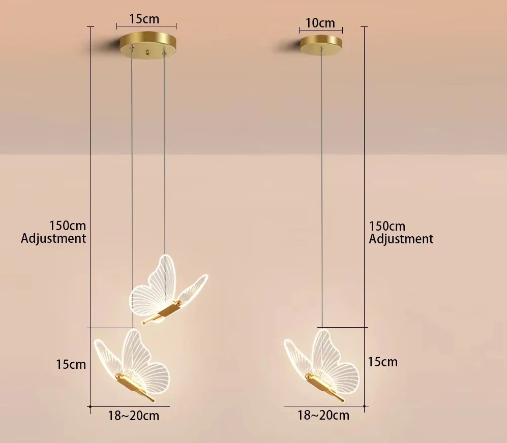 AuréaButterfly Moderne LED Vlinder Hanglamp - plafondlamp - detail