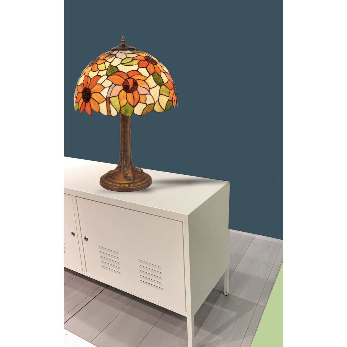 Alexandra Lighting - Foma Tafelonderstel Met Tiffany Scherm Diameter 40Cm Diamond Serie - tafellampen - sfeerbeeld