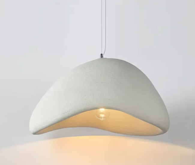 WabiGlow – Moderne Wabi Sabi LED Hanglamp voor Woonkamer, Eetkamer & Slaapkamer - hanglampen - sfeerbeeld