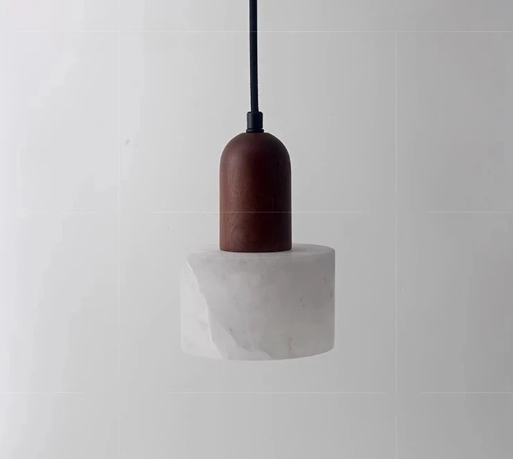 Lumina Wabi-Sabi Luxe Marmeren LED Hanglamp – Elegante Jade-Witte Sfeerverlichting - hanglampen - gemonteerd