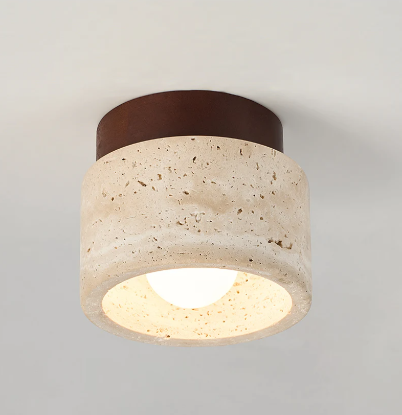 Wabi Sabi Travertin Plafondlamp - plafondlamp - detail