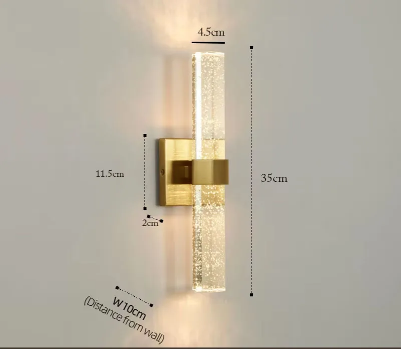 AuroraLux Bubble Wandlamp – Luxe Gouden LED - wandlamp - close-up