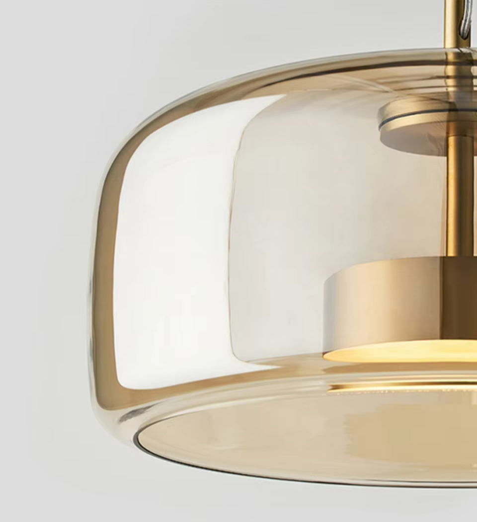 LumiGlow – Elegante Glassteen Hanglamp met LED-verlichting - hanglampen - zijaanzicht