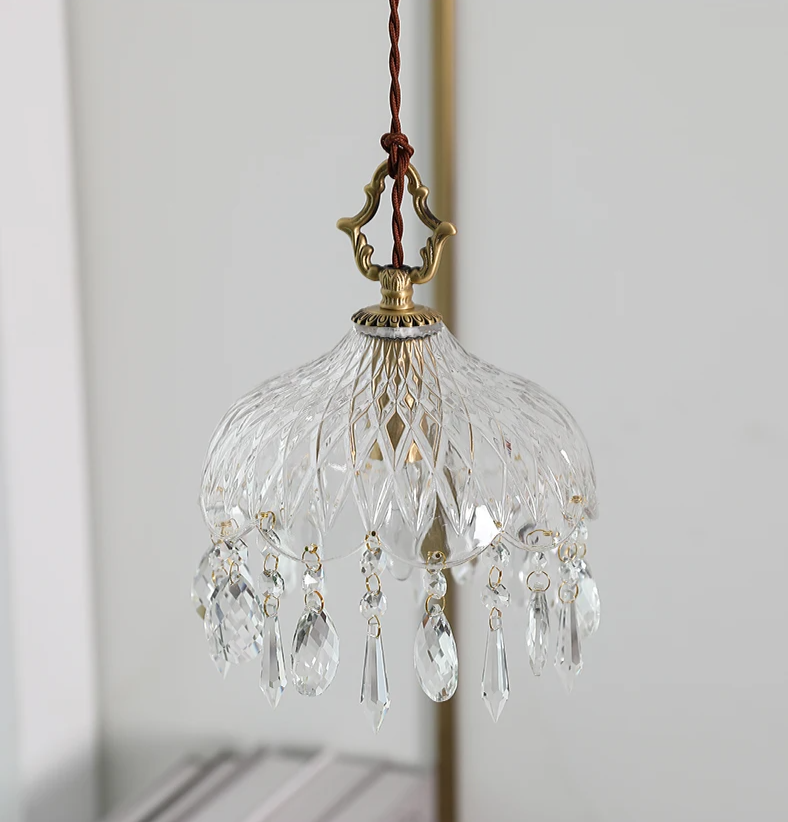 Franse Retro Glazen Hanglamp - hanglampen - detail