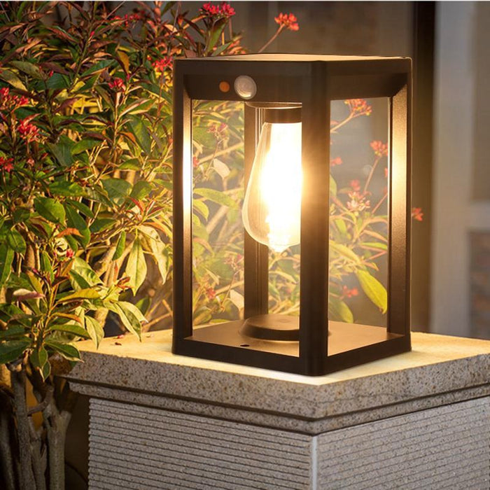 Pilaar Zonne- Energie Lamp - buitenverlichting - zijaanzicht