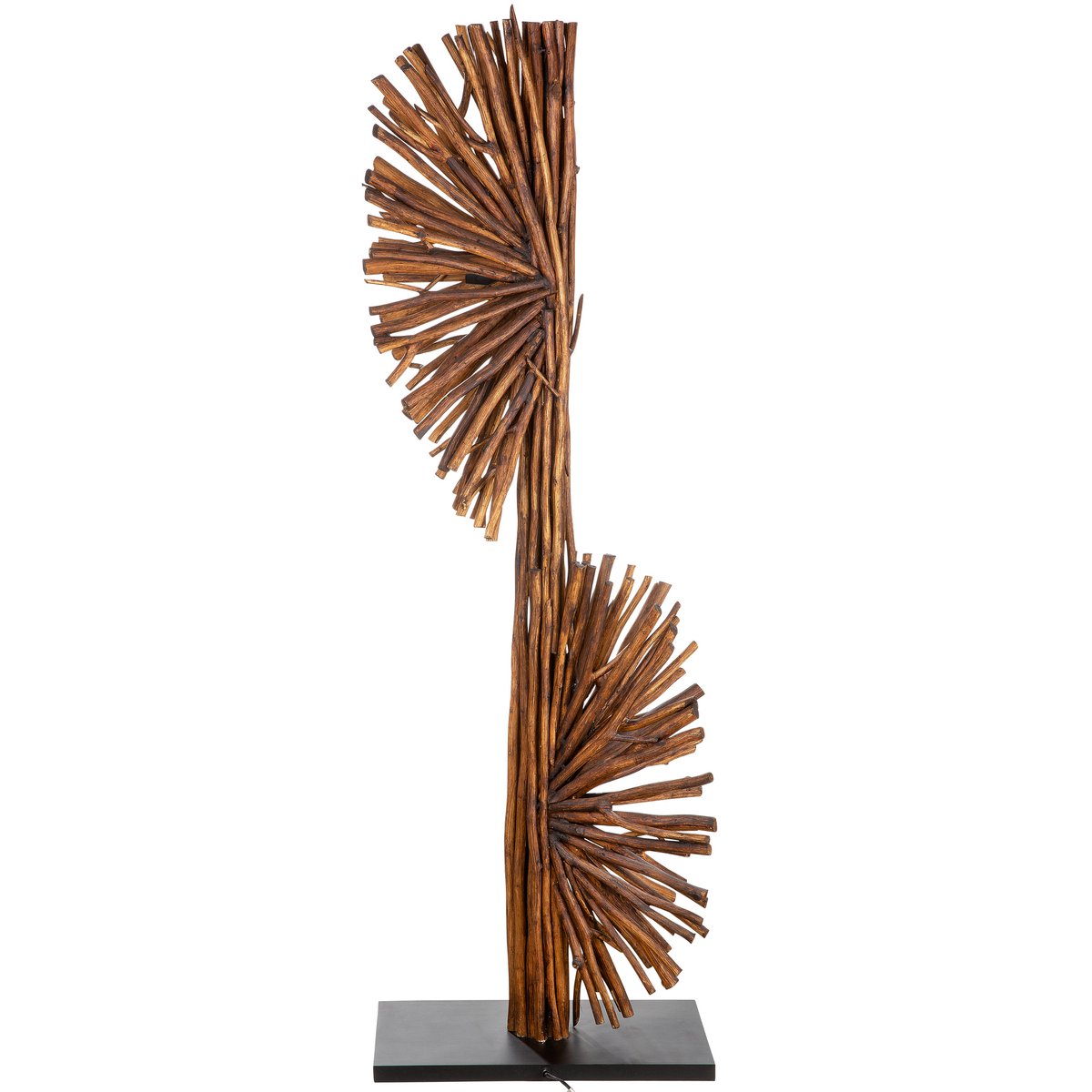 Gilde Handwerk - Houten Lamp "Dual" - vloerlamp - sfeerbeeld