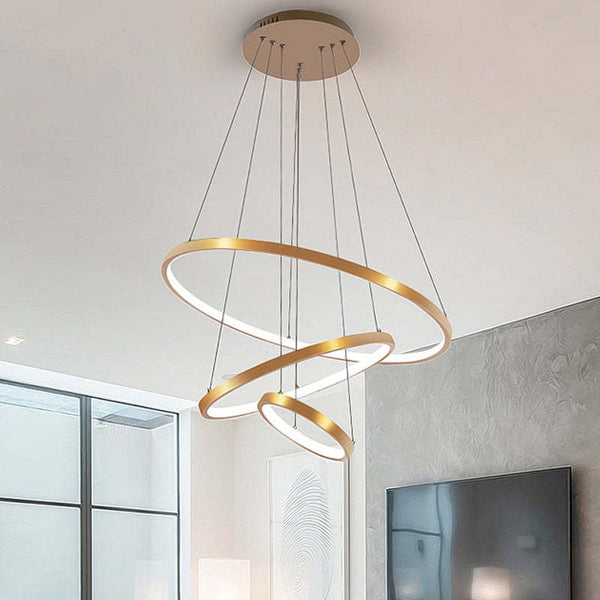 Moderne Plafondlamp Met 3 Ringen - hanglampen - sfeerbeeld