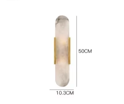 Luxe Marmeren Wandlamp – Modern Design met Stijlvolle Verlichting - wandlamp - close-up