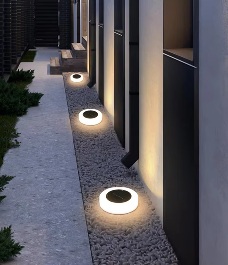 Moderne Zonne-Energie LED Tuinlamp - buitenverlichting - zijaanzicht