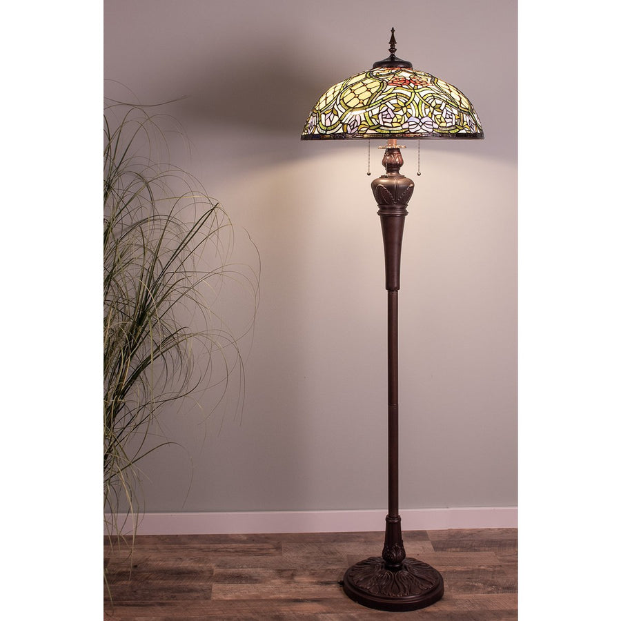 Lumi Lamp - Tiffany Floor Lamp Beige Pink