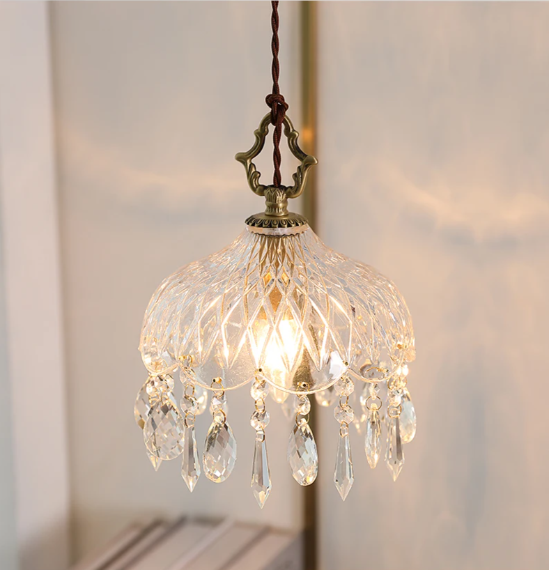 Franse Retro Glazen Hanglamp - hanglampen - sfeerbeeld
