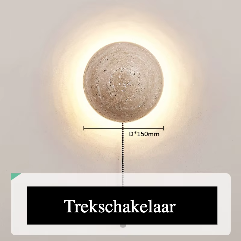 Wabi Sabi Marmeren Wandlamp - wandlamp - sfeerbeeld