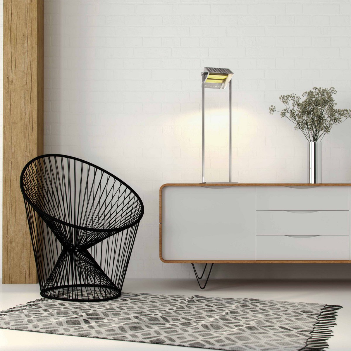 Betec Leuchten Manufactur - Luxe 3 Tafellamp Wallwasher Led Messing - vloerlamp