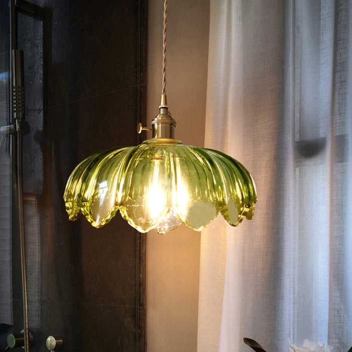 Vintage Glazen Bloem Hanglamp - hanglampen