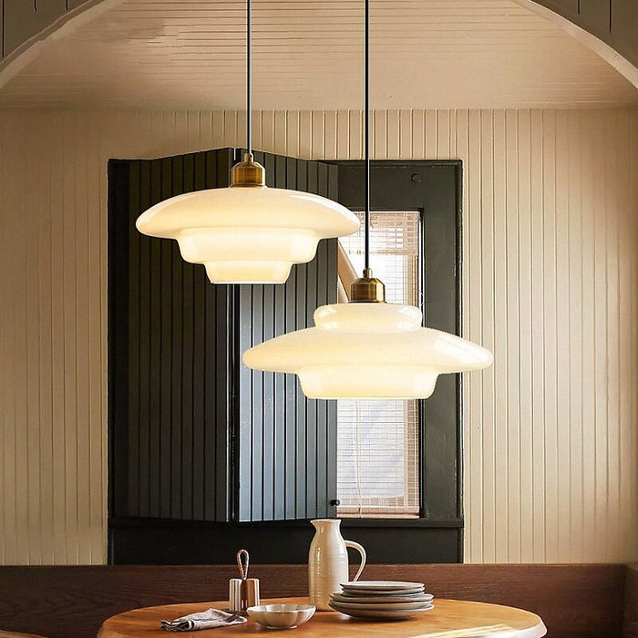 Witte Glazen Hanglamp - hanglampen - verlicht