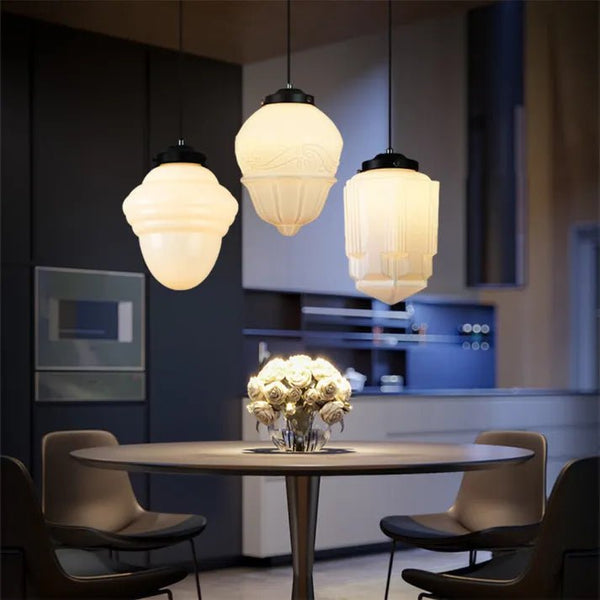 Vintage Melkglas Hanglamp - hanglampen - in de kamer