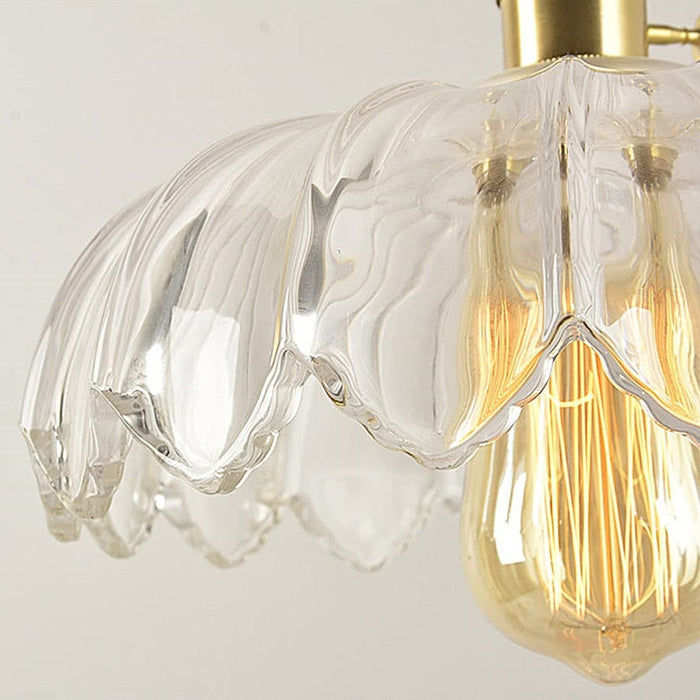 Vintage Glazen Bloem Hanglamp - hanglampen - gemonteerd