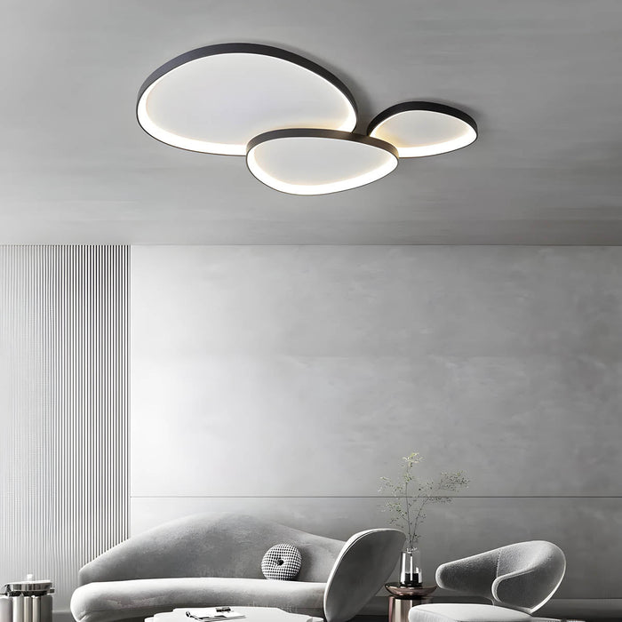 Dauwkleurige Driedelige Plafondlamp - plafondlamp - zijaanzicht