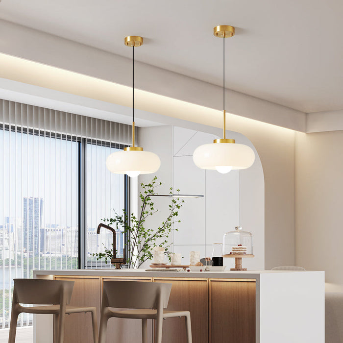 Moderne Kroonluchter Van Koper En Glas - hanglampen - afmetingen