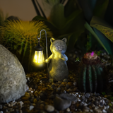 Golden Glowing Cat Garden Lamp 