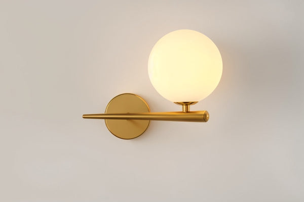 Wandlamp Voor In De Slaapkamer Van Metaal en Glas - wandlampen - gemonteerd