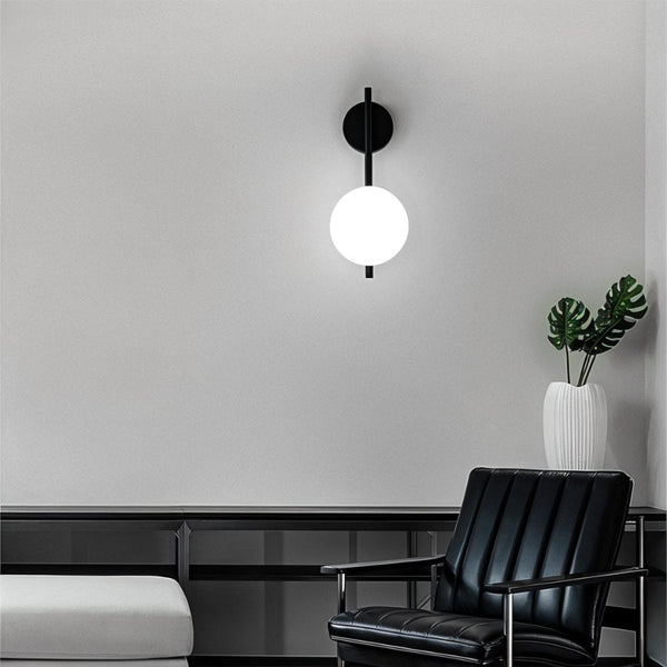 Wandlamp Voor In De Slaapkamer Van Metaal en Glas - wandlampen - in de kamer