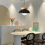 Minimalist Scandinavian Pendant Lamp Made of Half Wood