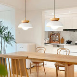 Minimalist Scandinavian Pendant Lamp Made of Half Wood