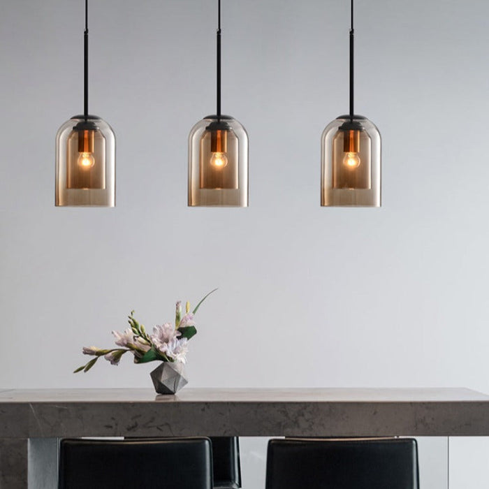Mica Mid-Century Hanglampen Met Dubbel Glas - hanglampen - materiaaldetail