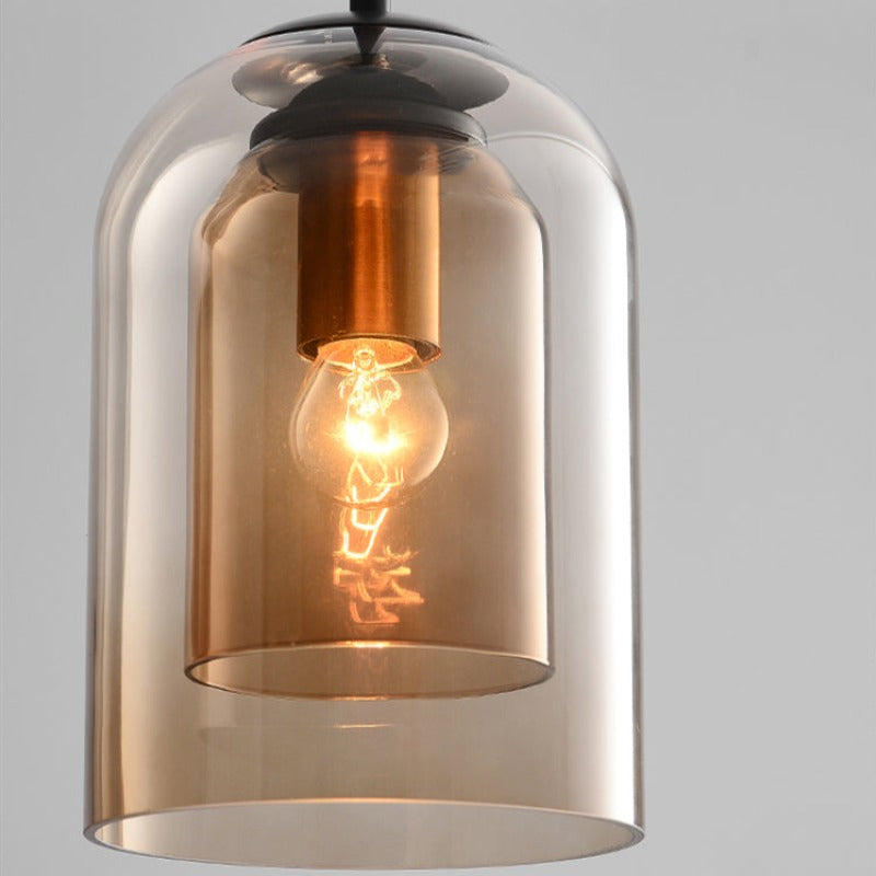 Mica Mid-Century Hanglampen Met Dubbel Glas - hanglampen - zijaanzicht