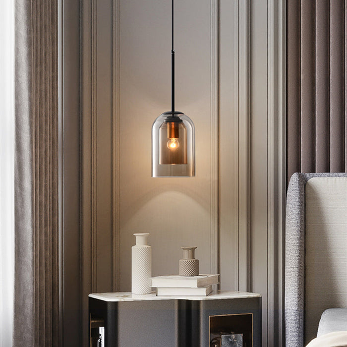 Mica Mid-Century Hanglampen Met Dubbel Glas - hanglampen - close-up