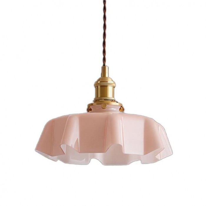 Retro Glazen Bloem Creme Hanglamp - hanglampen - sfeerbeeld
