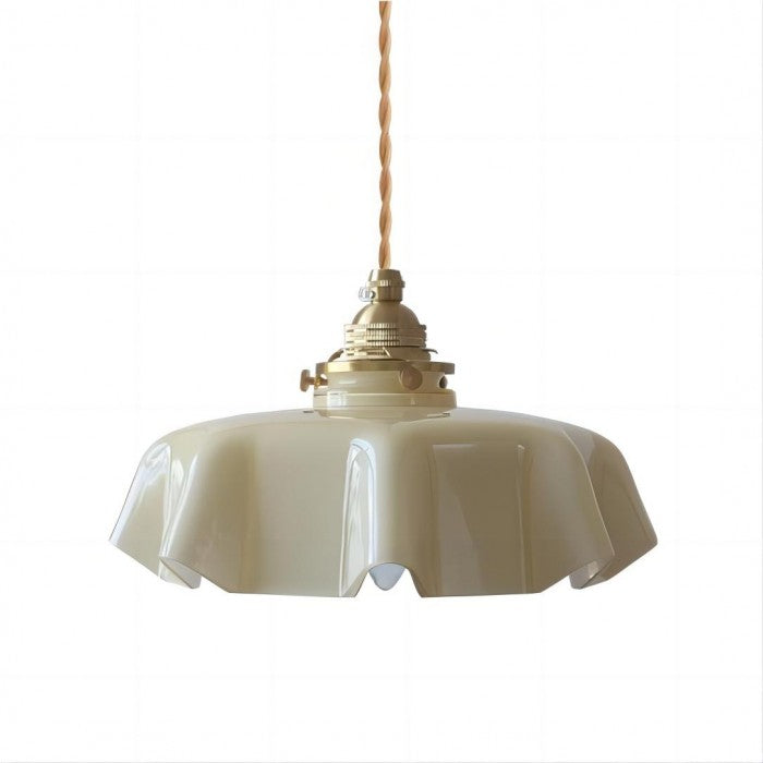 Retro Glazen Bloem Creme Hanglamp - hanglampen - in de kamer