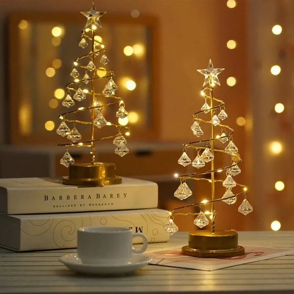 Kristallen Tafellamp In De Vorm Van Een Charmante Kerstboom - tafellampen - verlicht