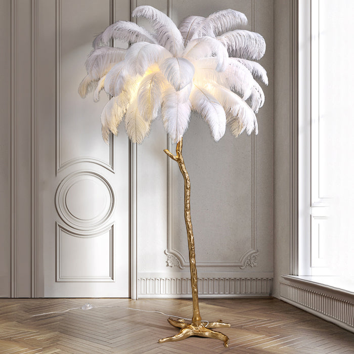 Nordic Struisvogel Veren Vloerlamp - vloerlamp - verlicht