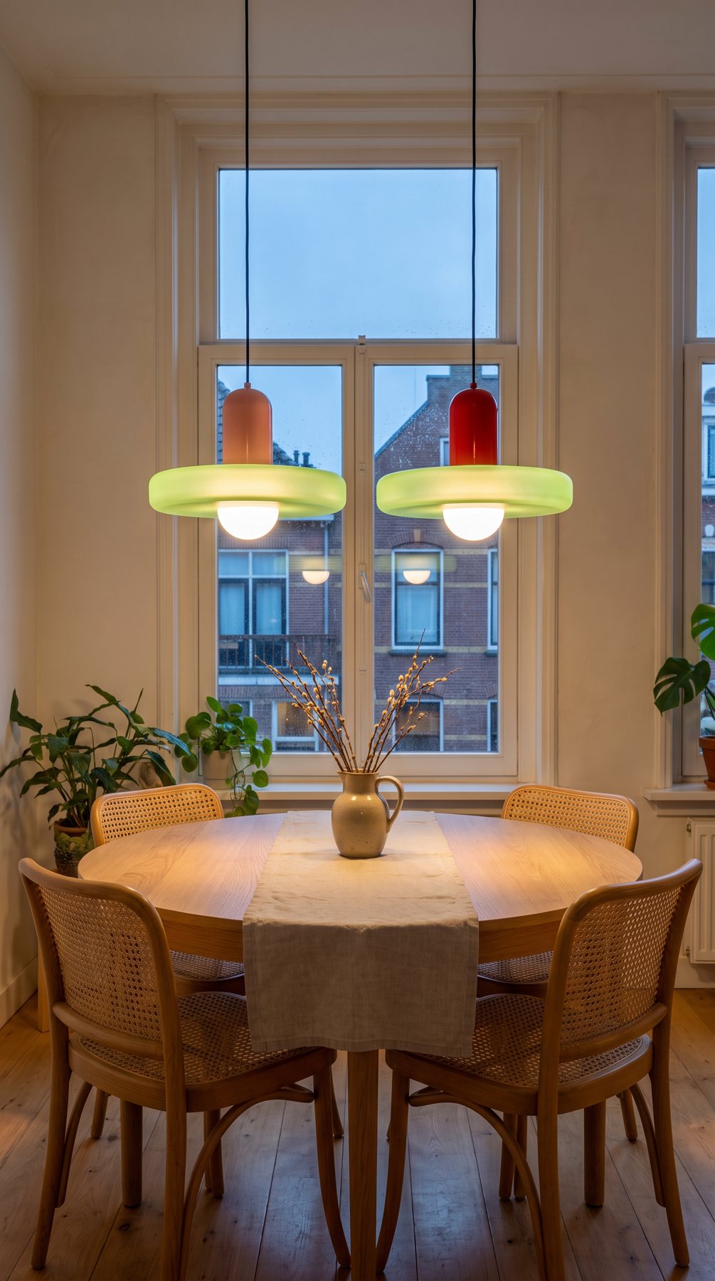 Dezelfde kamer met de lamp aan