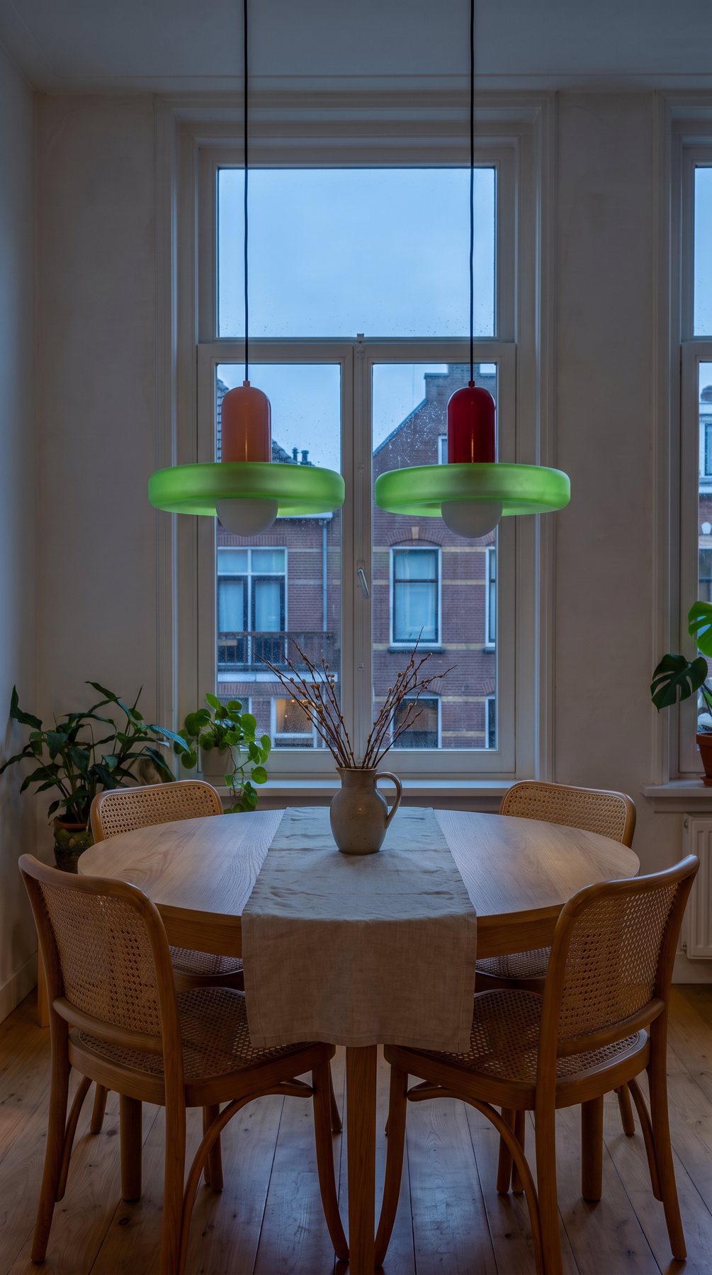 De kamer met de lamp uit