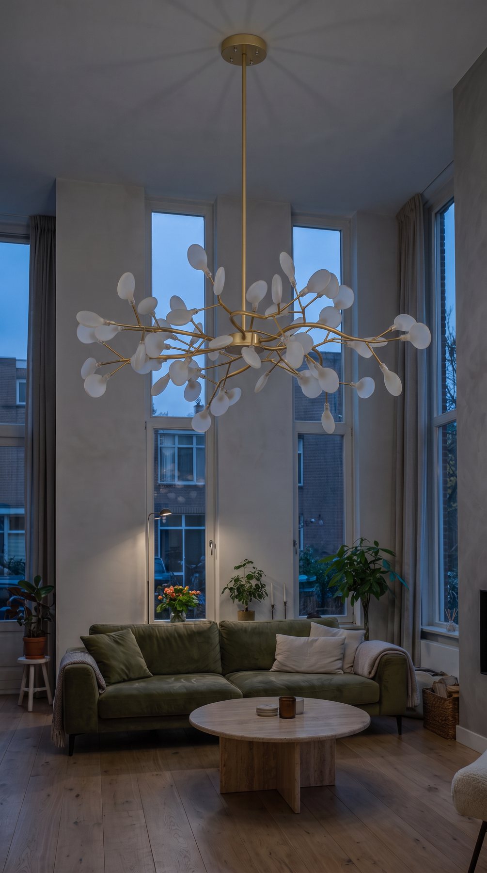 De kamer met de lamp uit