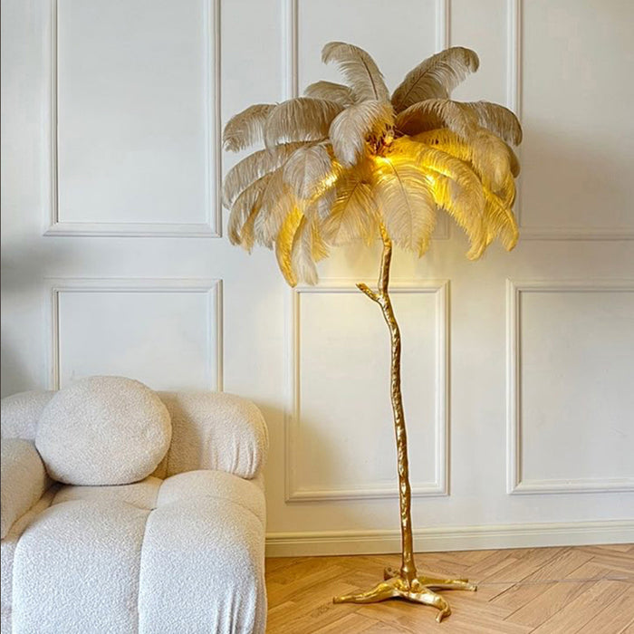 Nordic Struisvogel Veren Vloerlamp - vloerlamp - gemonteerd