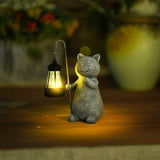 Golden Glowing Cat Garden Lamp 